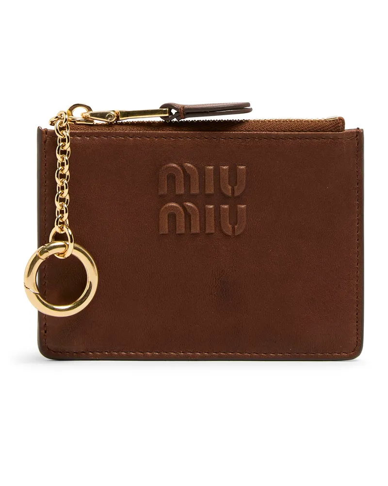 Miu Miu Kartenetui aus Leder Brown