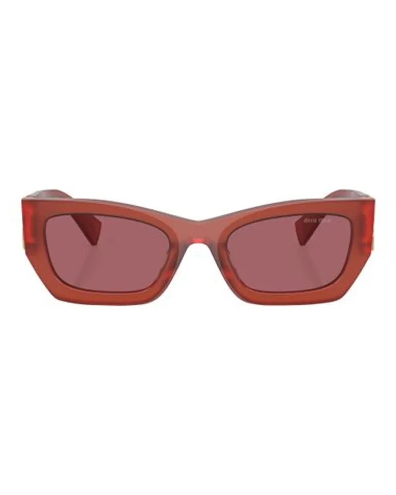 Miu Miu Rechteckige Sonnenbrille MU 09WS Red