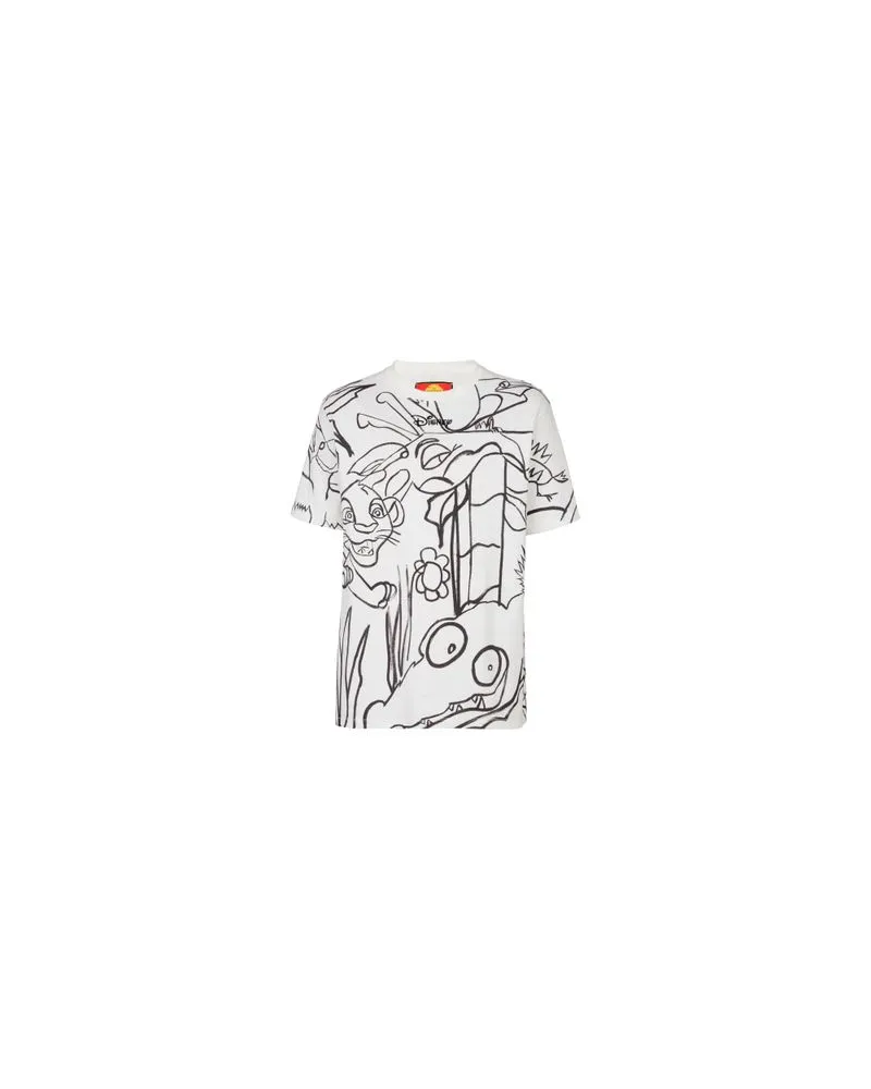 Balmain Disney X Balmain: König der Löwen - weites T-Shirt mit Enfant Précoce-Druckmotiv White