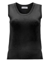 J.W.Anderson Tanktop in Pointelle-Strick mit Blumenmotiv Black