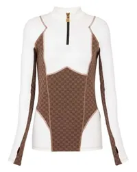 Balmain Technical Top mit Mini-Monogramm Brown