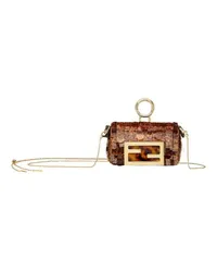 Fendi Charm Nano Baguette Brown