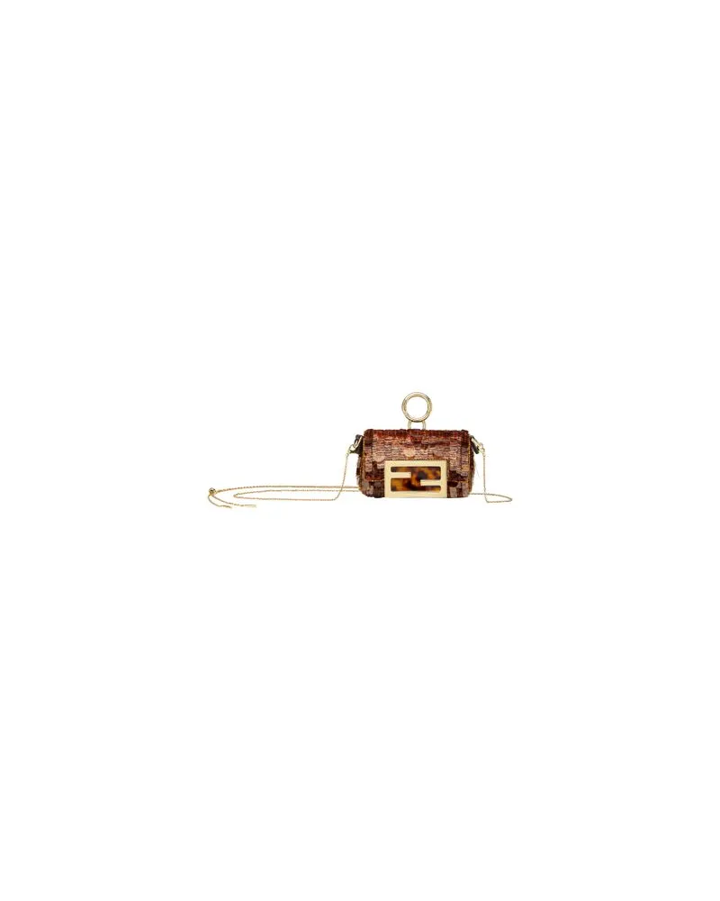 Fendi Charm Nano Baguette Brown