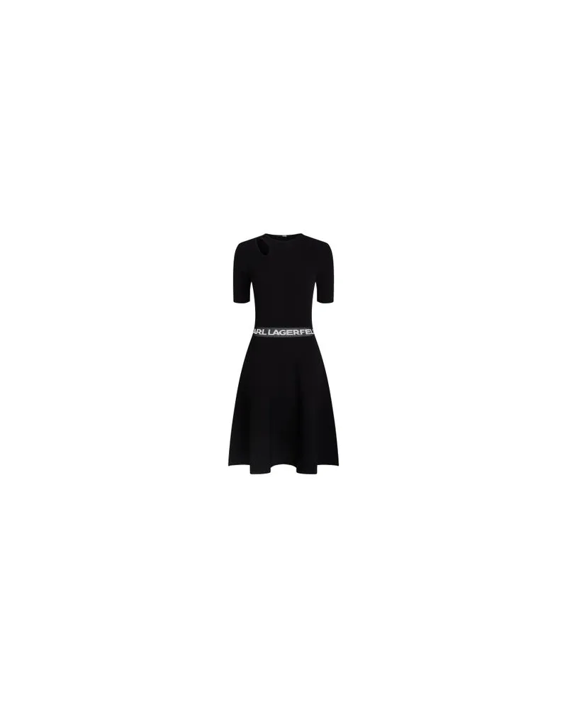 Karl Lagerfeld Kurzärmeliges Kleid mit Karl-Logo Black