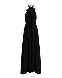 Karl Lagerfeld Maxikleid mit Kragen und Krawattenband Black