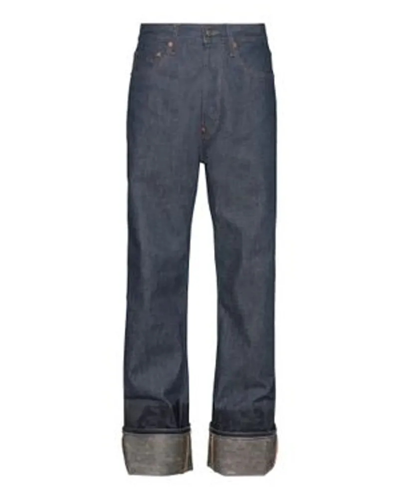 Maison Margiela Jeans mit Stulpen und Lack-Finish Blue