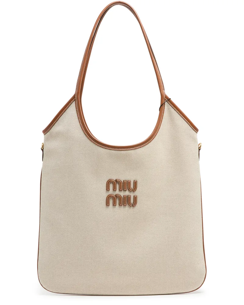 Miu Miu Tasche Ivy aus Baumwolle und Leder 