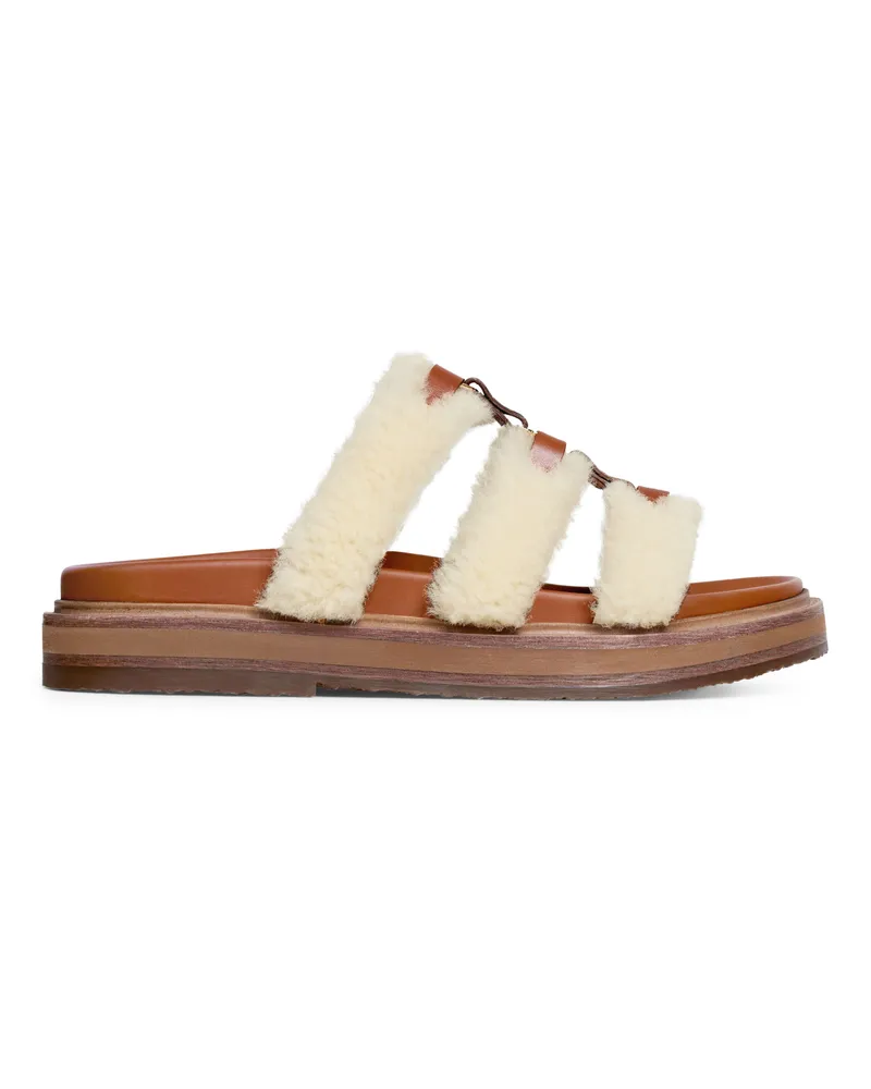Celine Mules Tippi aus shearling und kalbsleder 