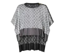 Asymmetrisches Cape mit glänzendem Monogram-Motiv