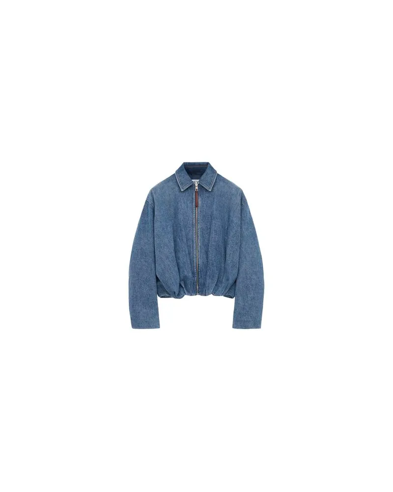 Loewe Jeansjacke mit Shearling-Kragen Blue