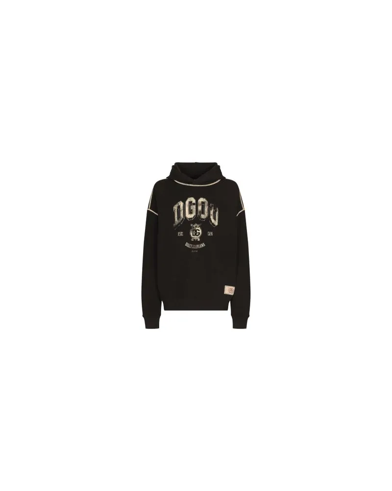 Dolce & Gabbana Oversize-Hoodie mit Logo Black