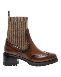 Santoni Niedrige Brogue-Stiefeletten Brown