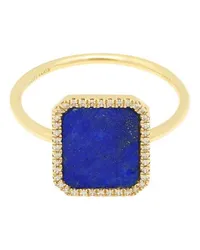 PERSEE Achteckiger ultramarinblauer Ring mit eingefasstem Diamanten Gold