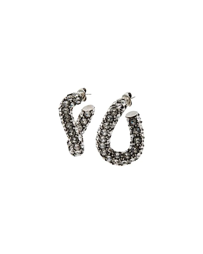 Loewe Sandalen Petal Anagram aus Lammleder Silver