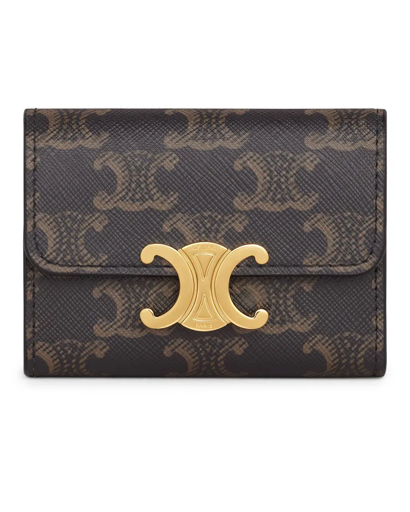 Celine Kompakte brieftasche Triomphe aus Triomphe-canvas Beige