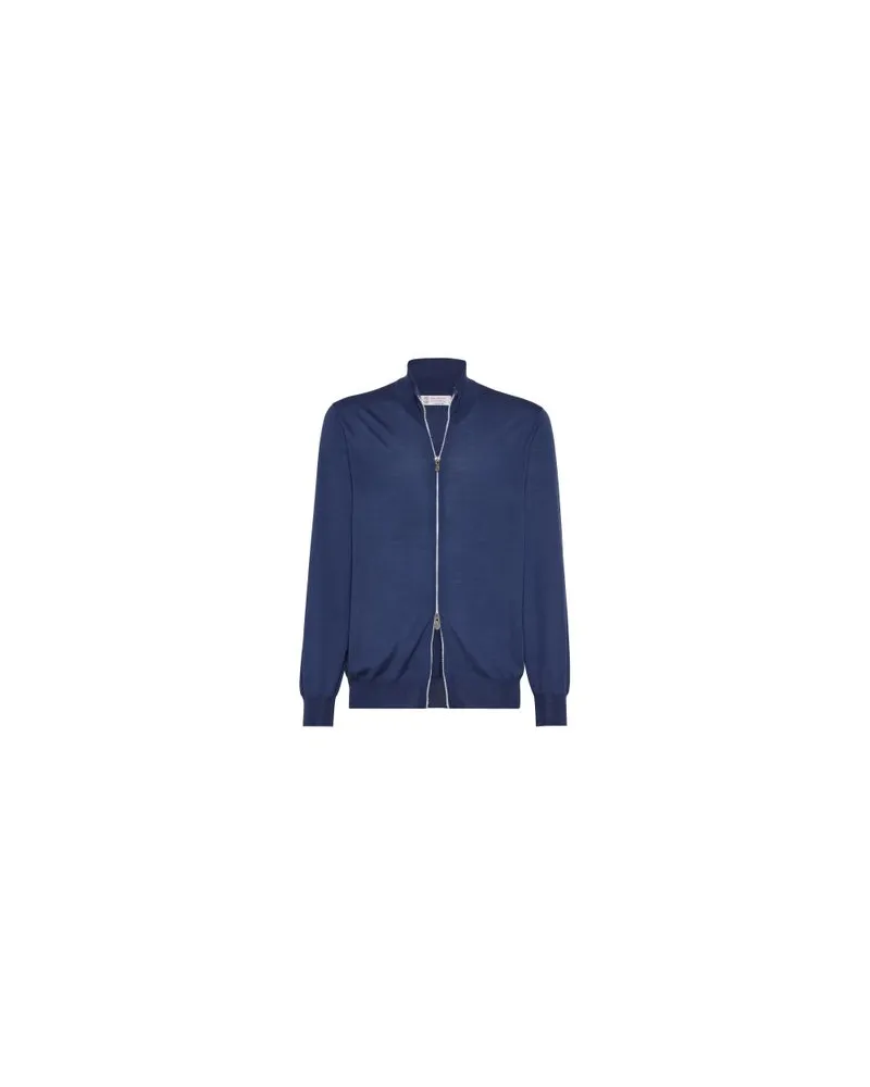 Brunello Cucinelli Leichter Cardigan Blue