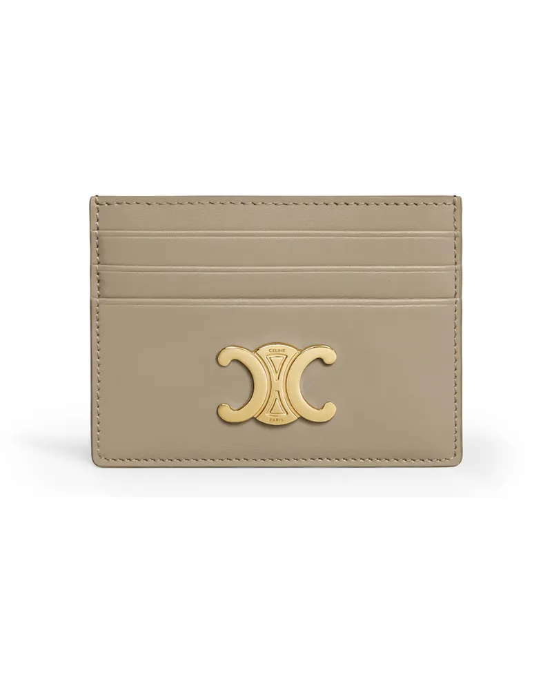 Celine Triomphe card holder aus glänzendem kalbsleder Grey