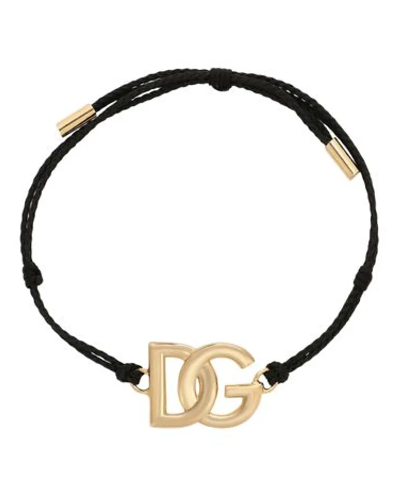 Dolce & Gabbana Kordelarmband mit großem Logo Multicolor