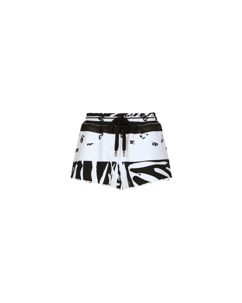 Dolce & Gabbana Jersey-Shorts mit Zebra-Print Multicolor