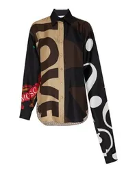 Moschino Bedrucktes Seidenhemd Brown