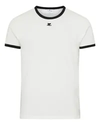 Courrèges Kontrast-T-Shirt Signature White