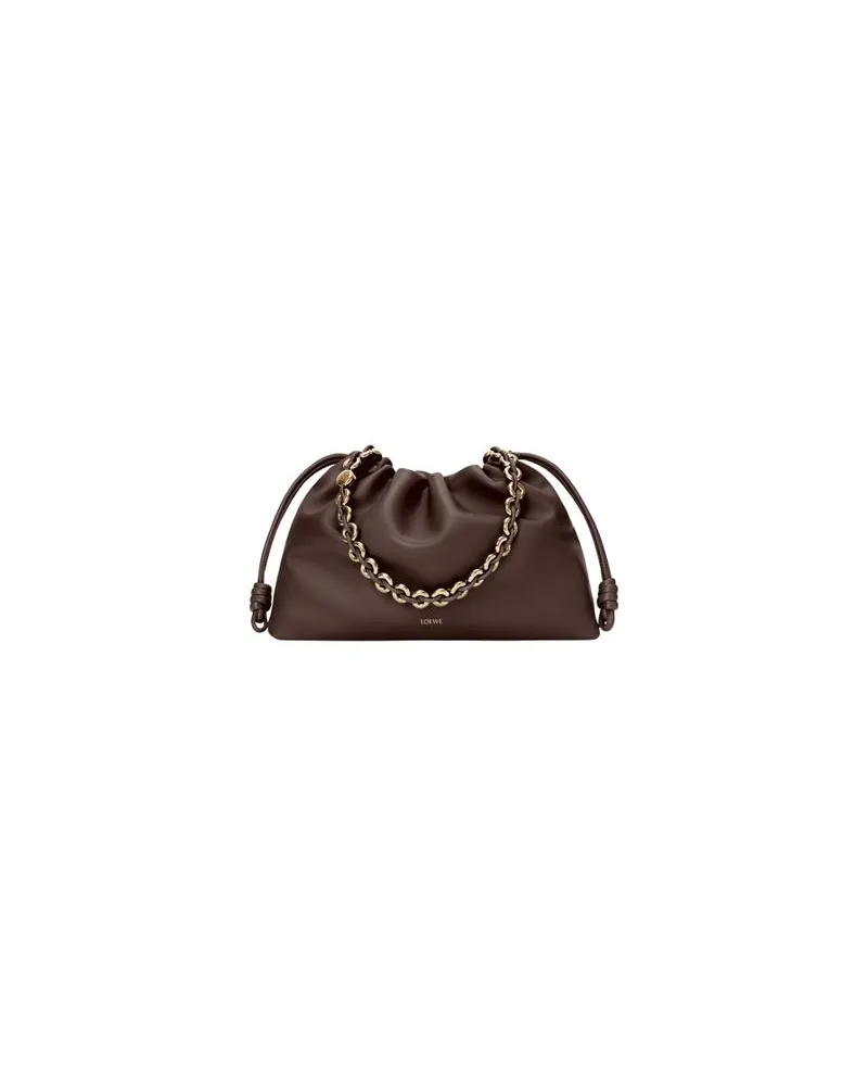 Loewe Große Tasche Flamenco aus weichem Nappa-Lammleder Brown