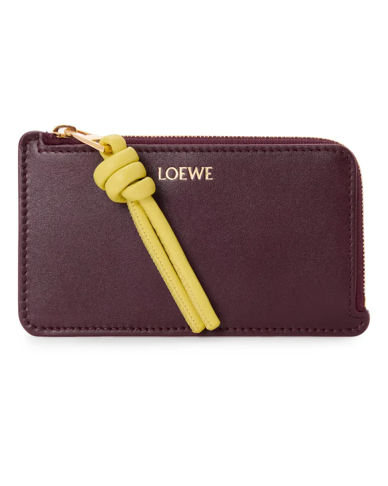Loewe Kartenetui und Geldbörse Knot aus glänzendem Nappa-Kalbsleder Burgundy