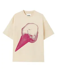 Jil Sander T-Shirt mit Print Beige