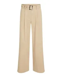 Karl Lagerfeld Hose High Waist mit weiten Beinen Beige