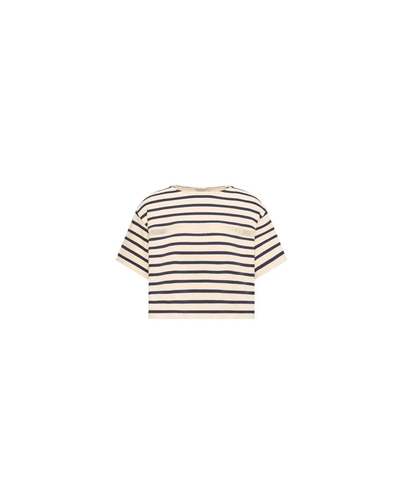 Moncler Gestreiftes T-Shirt Beige