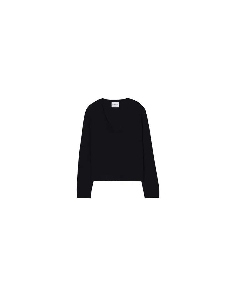 Closed Pullover im Boxy Style mit V-Ausschnitt Black