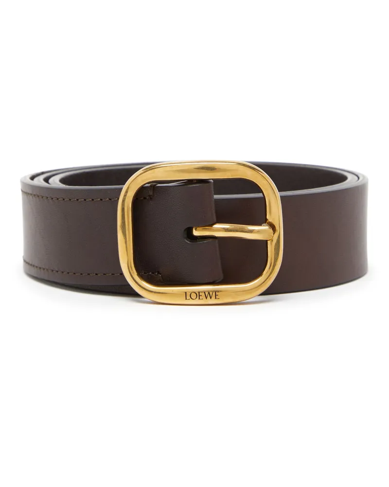 Loewe Abgerundeter und weicher Ledergürtel Brown
