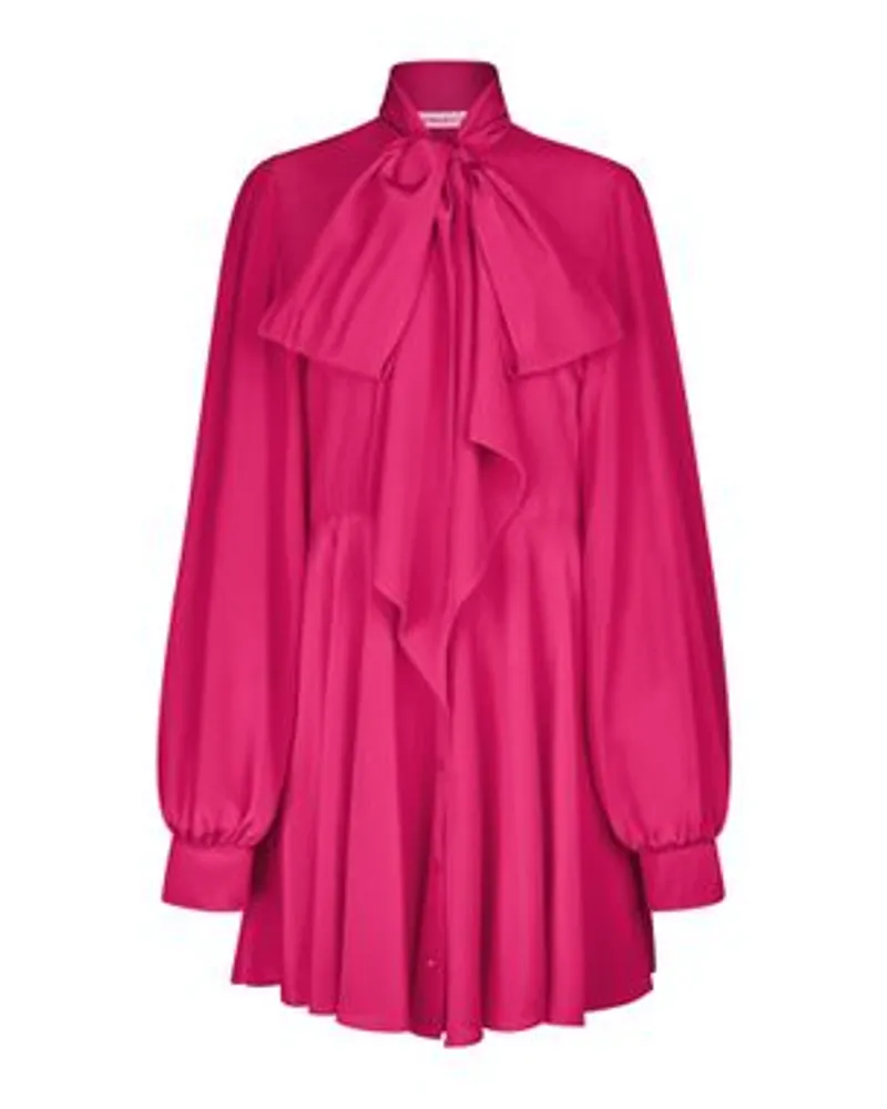 Nina Ricci Crêpe de Chine Shirtkleid in kurzlänge Pink