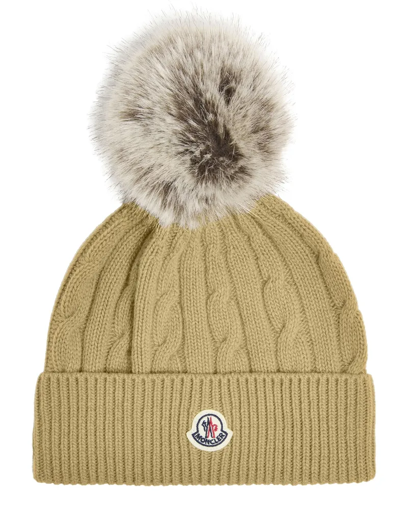 Moncler Mütze mit Logo Beige