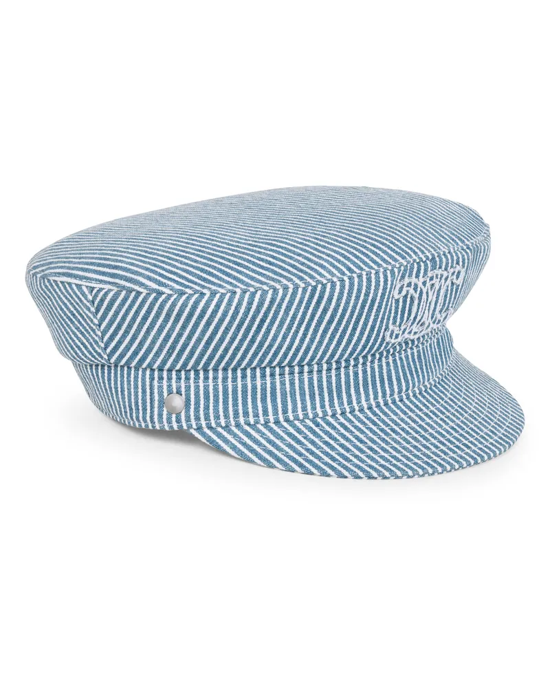 Celine Triomphe matrosenmütze aus hickory-baumwolle Blue