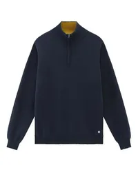 Woolrich Rollkragenpullover mit halbem Reißverschluss Blue