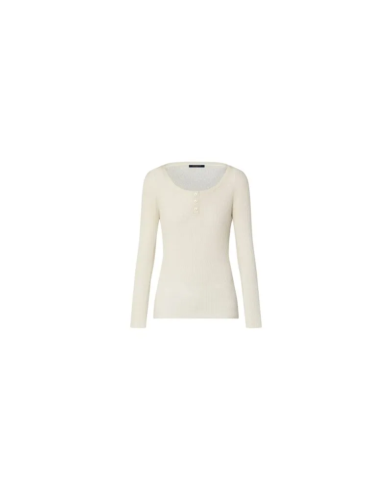 Louis Vuitton Top aus Rippstrick mit Henley-Kragen Beige
