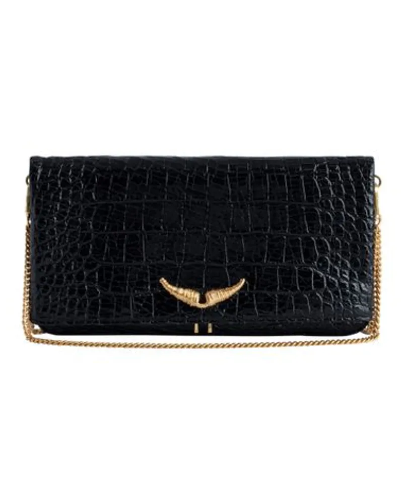 Zadig & Voltaire Clutch rock geprägt Black