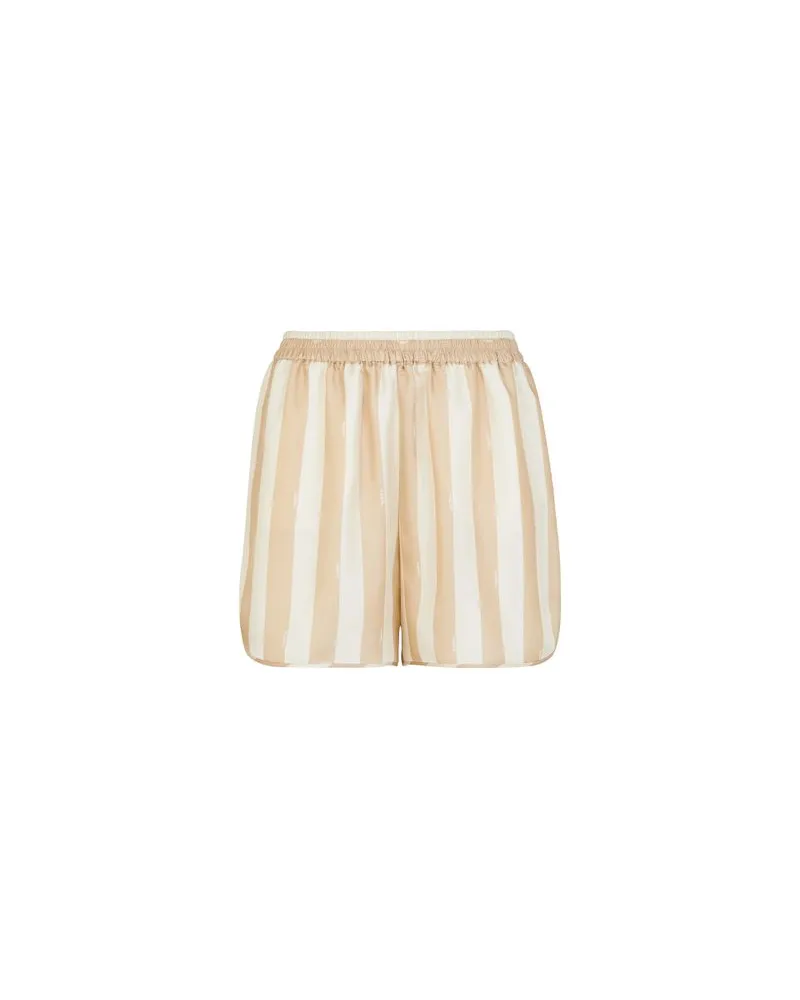 Fendi Shorts mit Elastikbund und Seitenschlitzen Beige