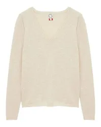 Inès de la Fressange Pullover Morgane mit V-Ausschnitt Beige