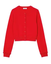 Sandro Gerüschte Strickjacke Red