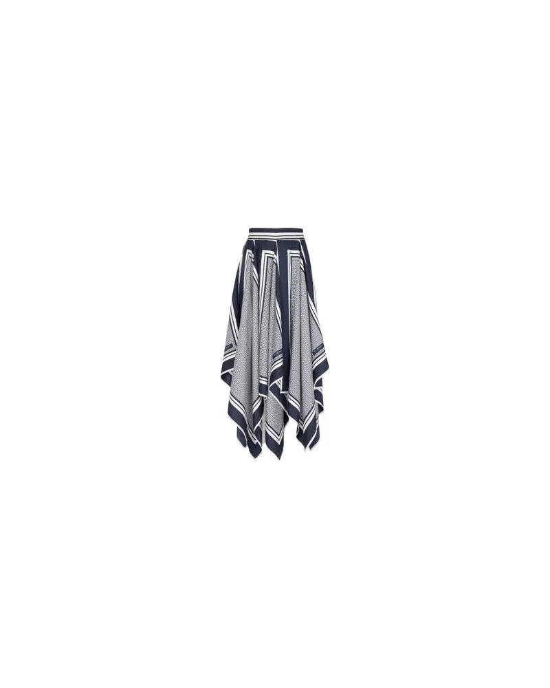 Balmain Foulard-Rock mit Monogramm-Print Navy