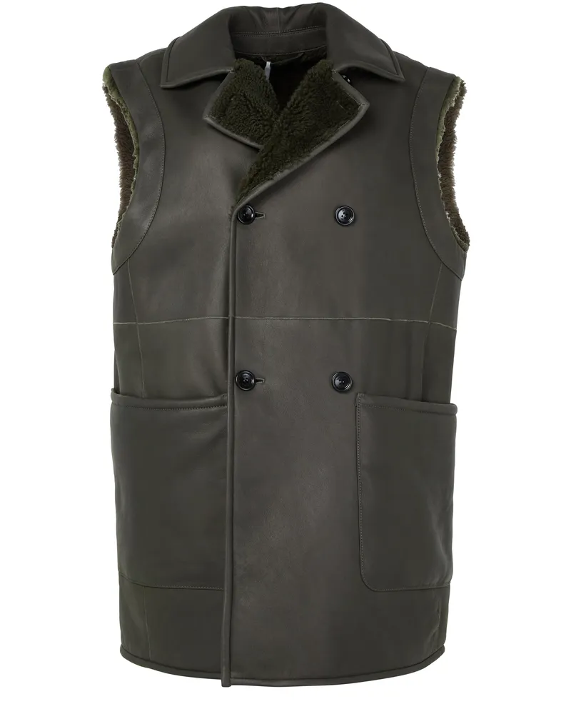 Max Mara Ärmellose Lederjacke Brianza 