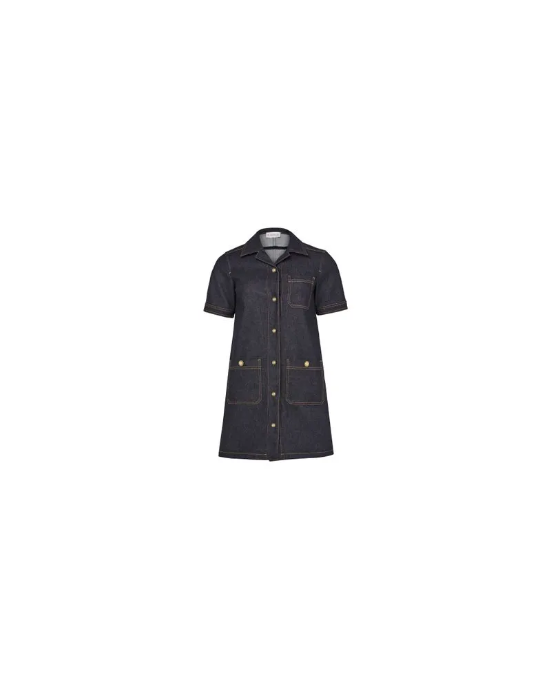 Moncler Mini denim shirt dress Blue