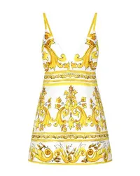 Dolce & Gabbana Kurzes Majolika-Kleid Multicolor