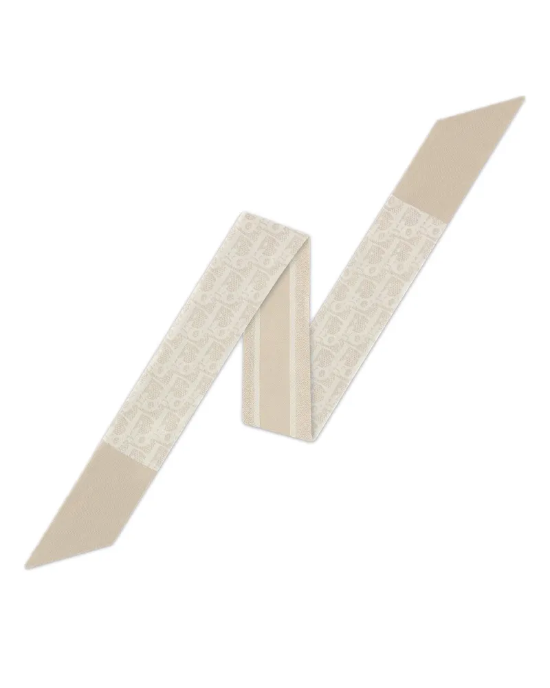 Dior Oblique Natte Mitzah-Schal Beige