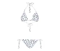 Triangel-Bikini mit Polka Dots