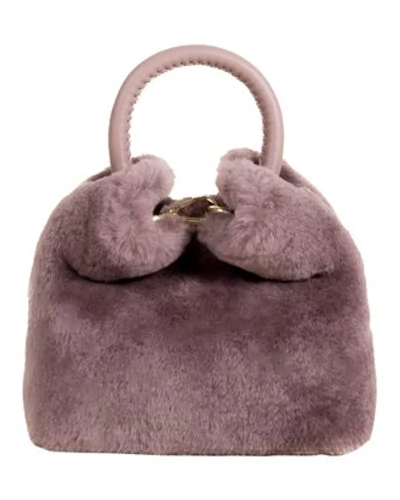 Elleme Kleine Shearling-/Ledertasche Madeleine Purple