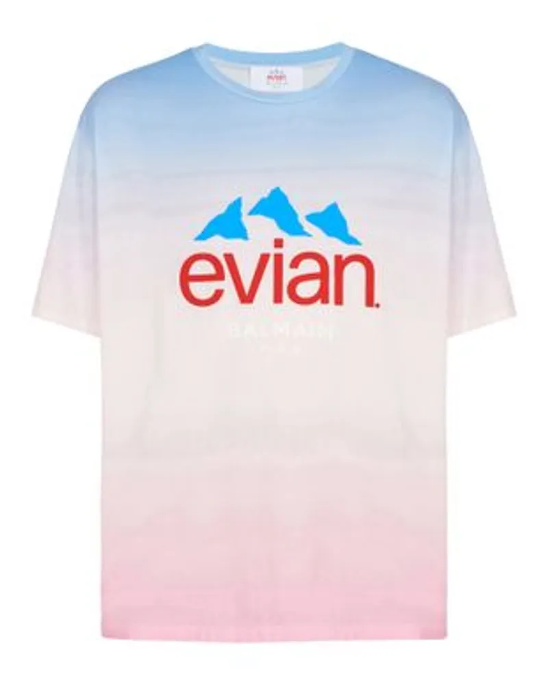 Balmain x Evian - T-Shirt mit Farbverlauf Multicolor