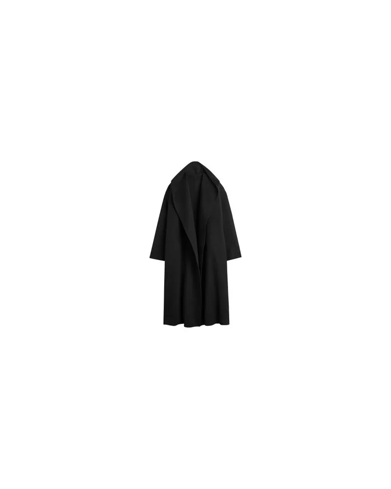 Totême Mantel mit Gürtel und Kapuze Black